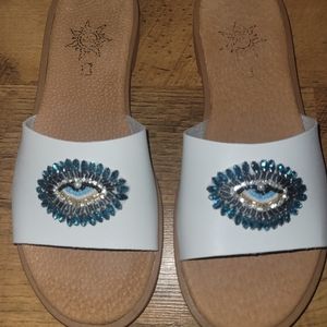 EUC Evil Eye Sandals